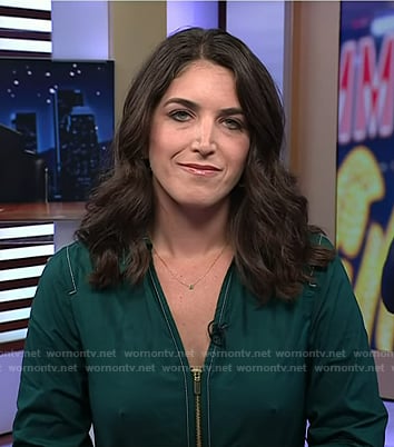 Liz's green zip front v-neck dress on Today