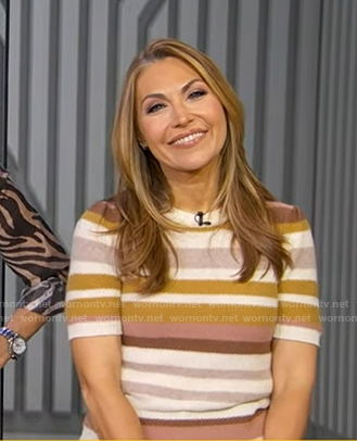 Lori's striped short sleeve sweater on Good Morning America