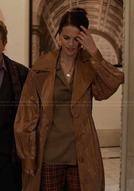 Mabel's leather coat on Only Murders in the Building