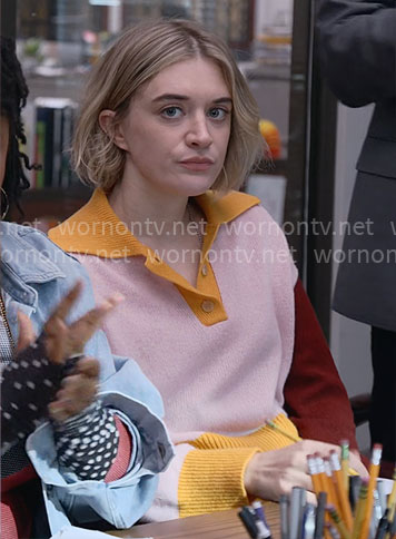 Mare's colorblock polo sweater on The Paper