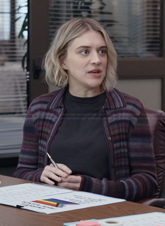 Mare's striped cardigan on The Paper