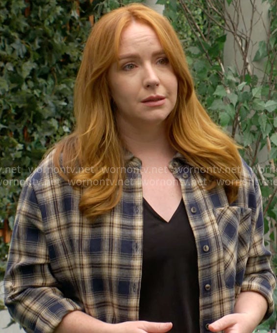 Mariah's plaid shirt on The Young and the Restless