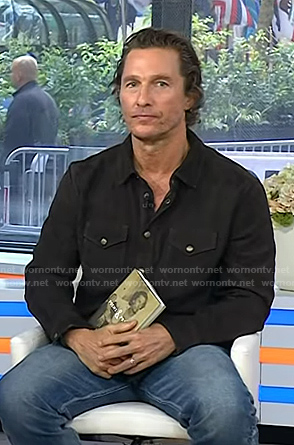 Matthew McConaughey's brown suede shirt on Today