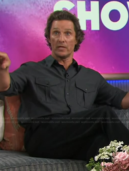 Matthew McConaughey's gray button down shirt on The Kelly Clarkson Show