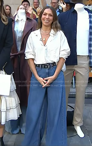 Melissa's white button down shirt and wide-leg jeans on Today