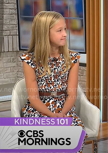 Meryl Hartman's brown floral dress on CBS Mornings