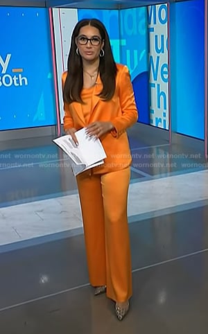 Morgan's orange satin suit on NBC News Daily