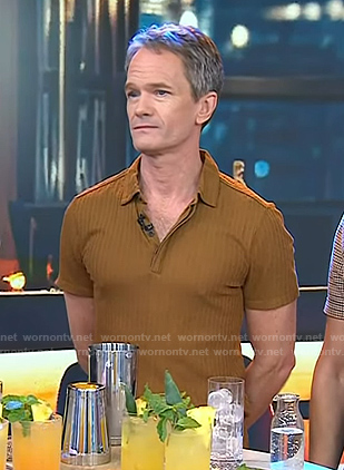 Neil Patrick Harris's camel polo shirt on Today