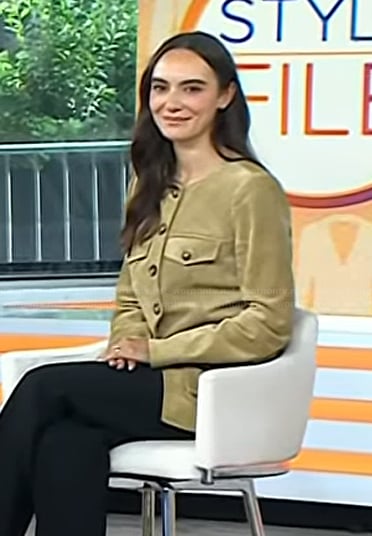 Olivia's beige suede jacket on Today