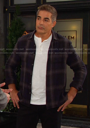 Rafe's black plaid shirt on Days of our Lives
