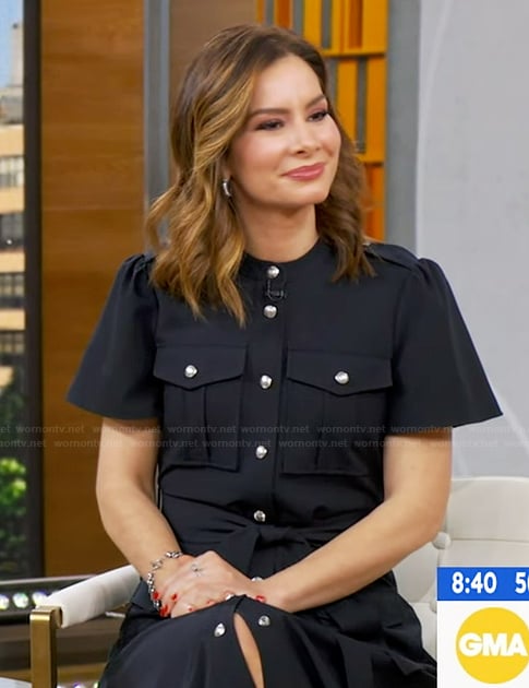 Rebecca's navy utility shirtdress on Good Morning America