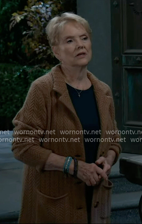 Ronnie's camel knit jacket on General Hospital