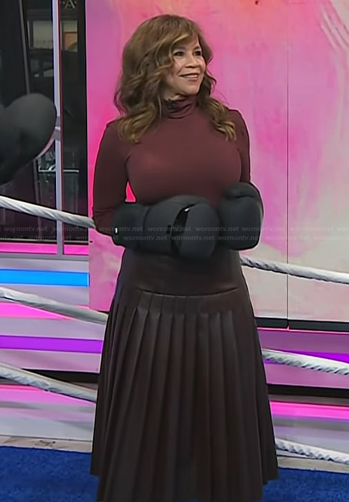 Rosie Perez's leather pleated skirt on Today