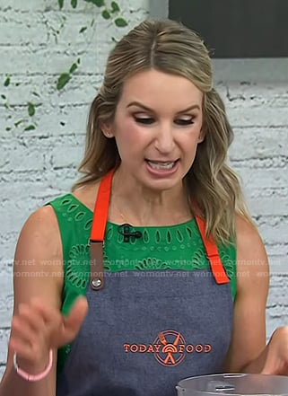 Sally McKenney's green sleeveless eyelet dress on Today