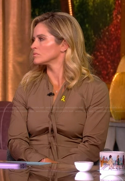 Sara's khaki tie front shirtdress on The View