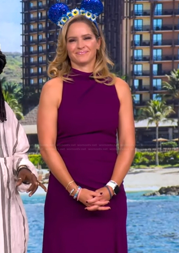 Sara's purple cowl neck dress on The View