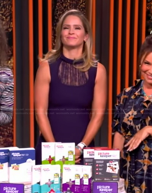Sara's purple lace panel dress on The View