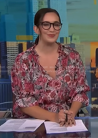 Savannah's pink floral blouse on NBC News