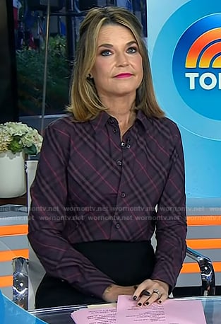 Savannah's plaid button down shirt on Today