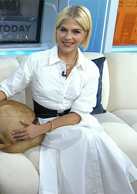 Selma Blair's white belted shirtdress on Today