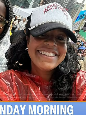 Sheinelle's pearl embellished trucker hat on Today