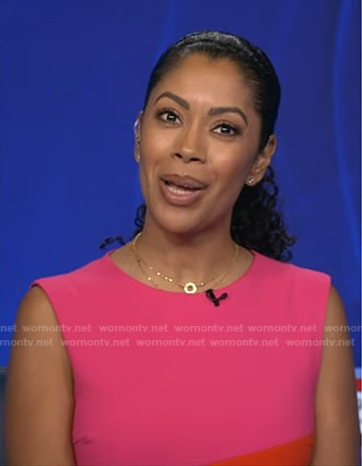 Shirleen's pink colorblock dress on Good Morning America