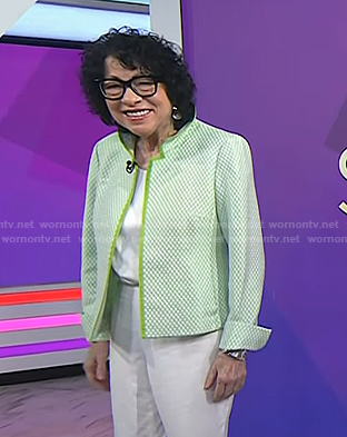 Sonia Sotomayor's green check jacket on Today