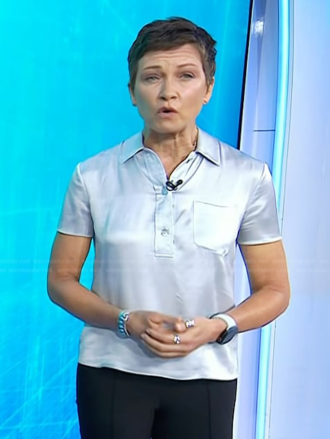 Stephanie's blue silk polo on Today