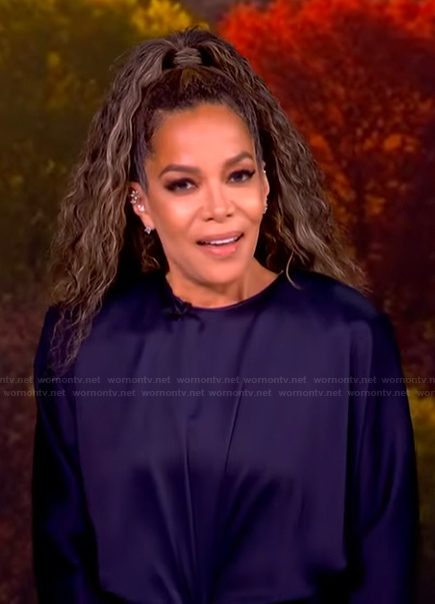 Sunny's navy twist front dress on The View