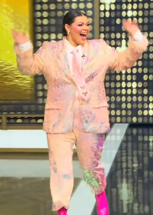 Tiffany Baira's sequin blazer and pants on Tamron Hall Show