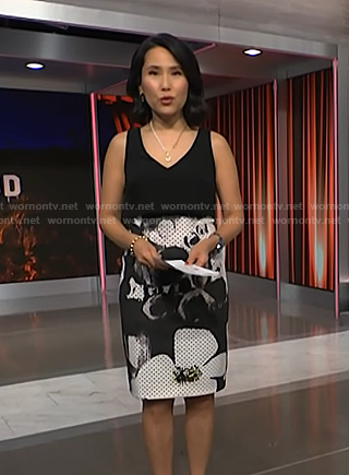 Vicky's black top and floral skirt on NBC News Daily
