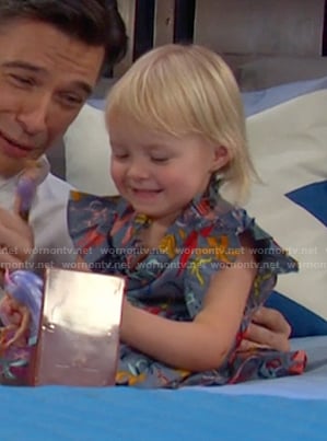 Victoria's bow print dress on Days of our Lives