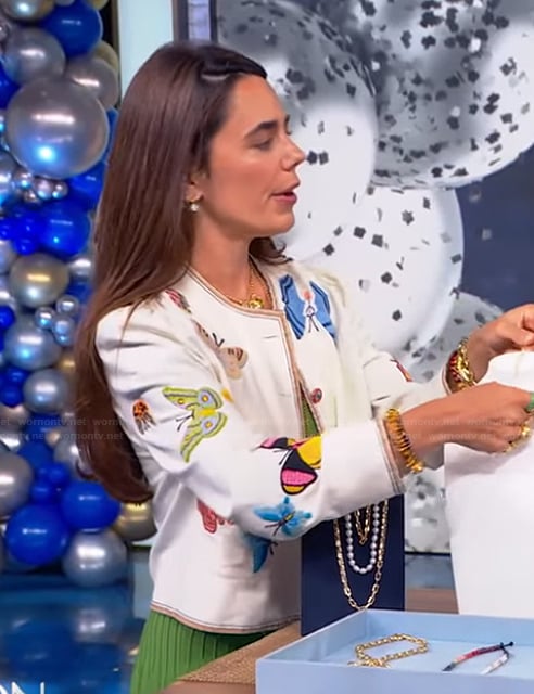 Victoria's butterfly embroidered jacket on Tamron Hall Show