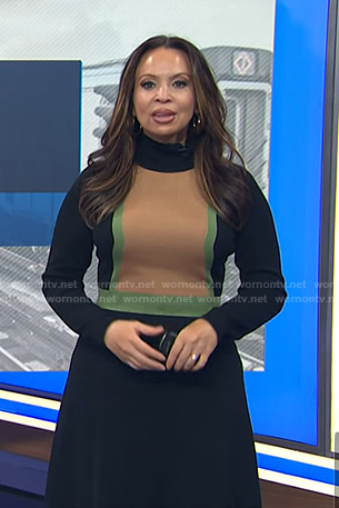Adelle's black colorblock knit dress on Today