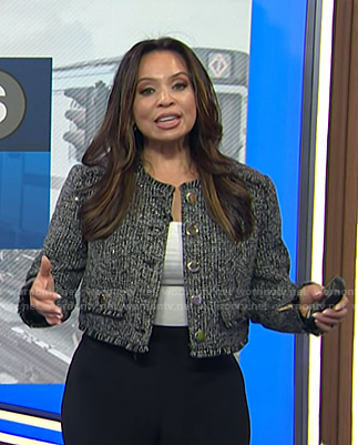 Adelle's black tweed jacket on Today