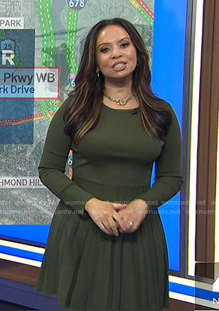 Adelle's green ribbed mini dress on Today