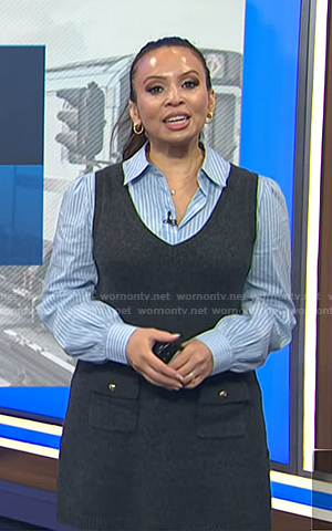Adelle's grey mixed media dress on Today