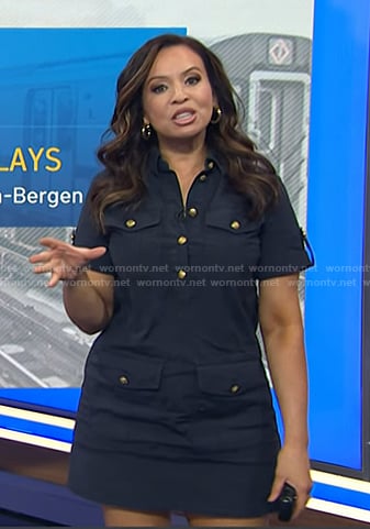 Adelle's navy utility mini dress on Today