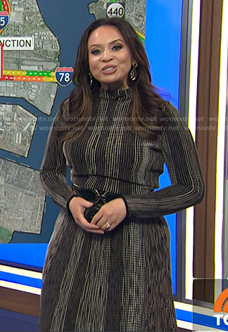Adelle's stripe pixel top and skirt on Today