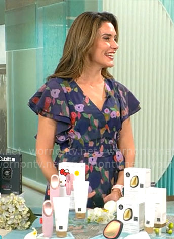Adriane Kiss' floral wrap dress on CBS Mornings