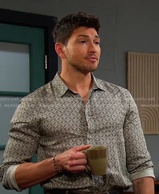 Alex's grey print shirt on Days of our Lives
