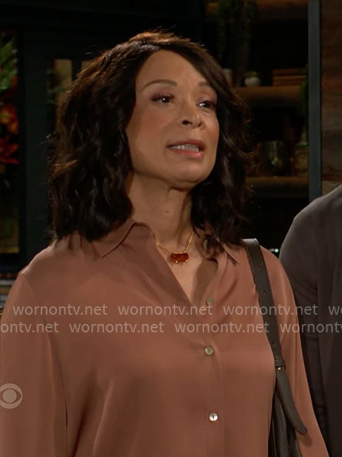 Amy's button down blouse on The Young and the Restless