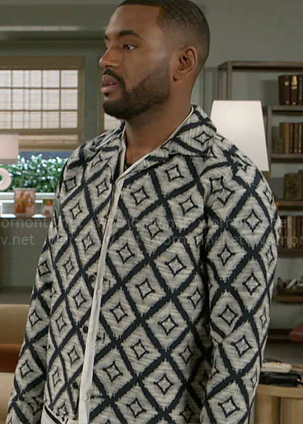 Andre's printed jacket on Beyond the Gates