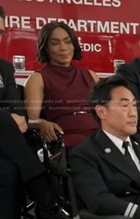 Angela Bassett's red gathered jumpsuit on Good Morning America