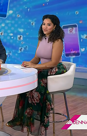 Arianna's green floral maxi skirt on Today