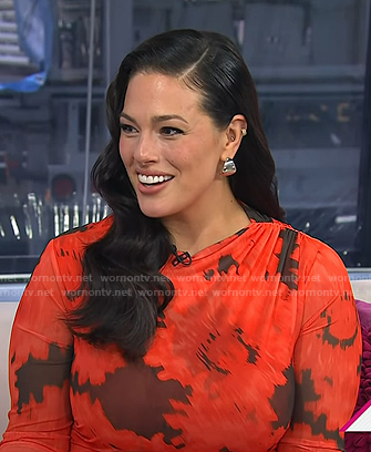 Ashley Graham's red floral mesh dress on Today