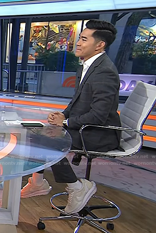 Brian Cheung's white suede panel sneakers on Today
