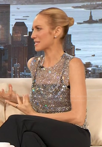 Brittany Snow's rhinestone embellished top on The Drew Barrymore Show