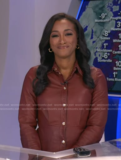 Brittany's red leather shirtdress on Good Morning America