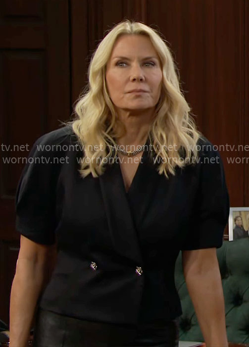 Brooke's short puff sleeve jacket on The Bold and the Beautiful